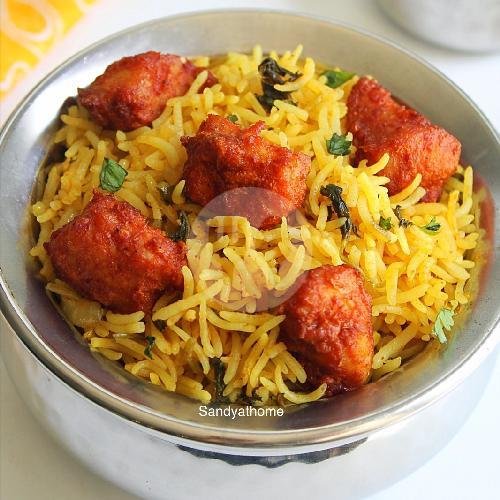 Basmati Chicken 65 Biryani menu Uncle Muthu Indian Food, Kuta