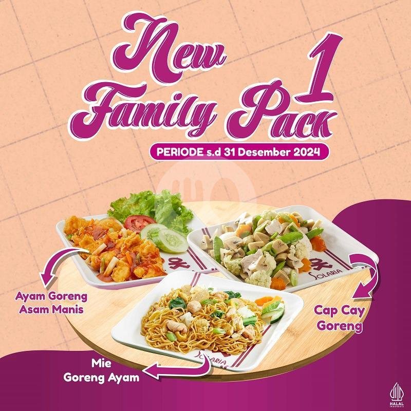 Family Pack 1 menu Solaria, Transmart Lombok