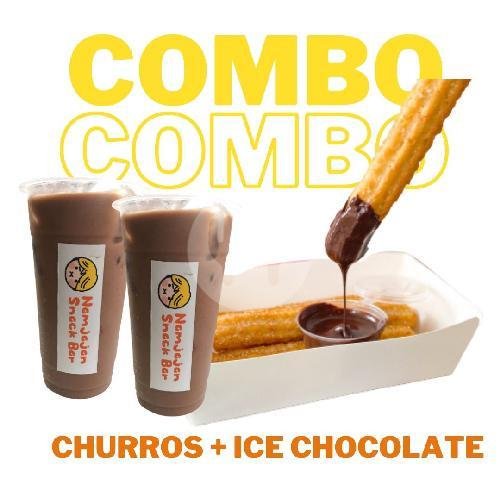 Classic Churros 10 Pcs + 2 (M) Ice Chocolate menu Namjajan Corn Dog & Churros, Pemogan Raya