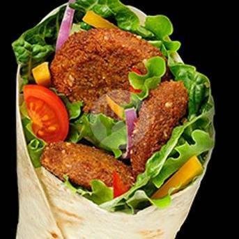 Falafel Wrap Or Pita Bread menu Yaprak Kebab Falafel, Bali Cliff