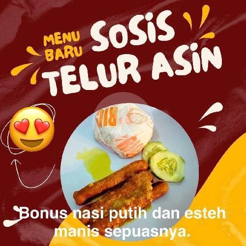 Paket Nasi Sosis Ayam Telur Asin+Minum menu Gogo Fried Chicken, Buluh Indah