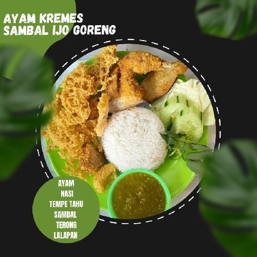 Ayam Kremes Sambal Ijo Goreng menu Ayam Kremes Sambal Ijo Dan Ayam Goreng Sambal Matah Bu Imel, Imam Bonjol