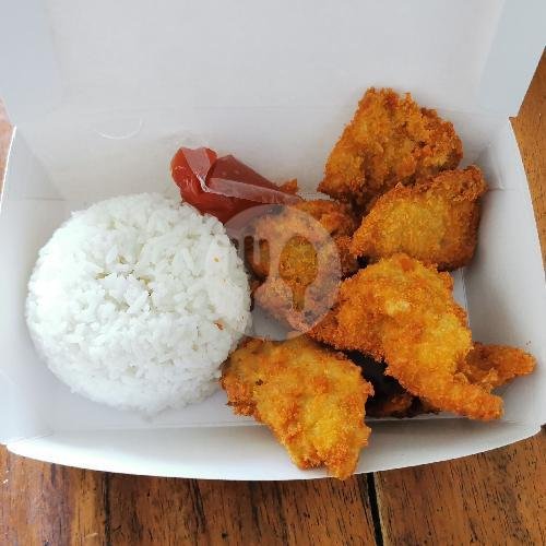 Rice with Vegan Chicken Nuggets (Like KFC MCD) menu Narayana Vegetarian - Nasi campur Vegan