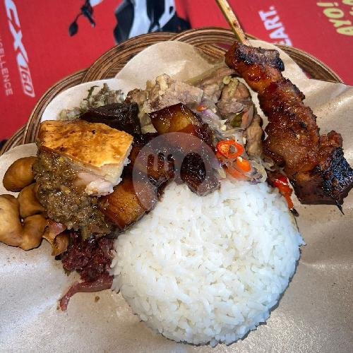 Nasi Campur Guling Sate menu RM Khas Bali Mertha Yoga, Pagesangan