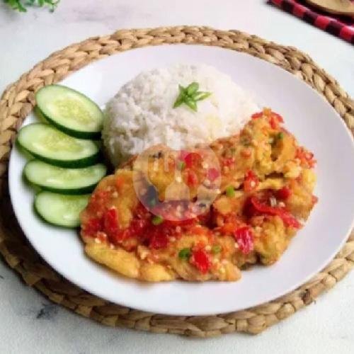 Telor Dadar + Nasi Putih menu Soto Ayam Wong Lamongan