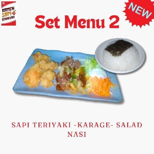 Set Menu 2 menu Ramen Sapi Ishokuiki, Terong Tawah