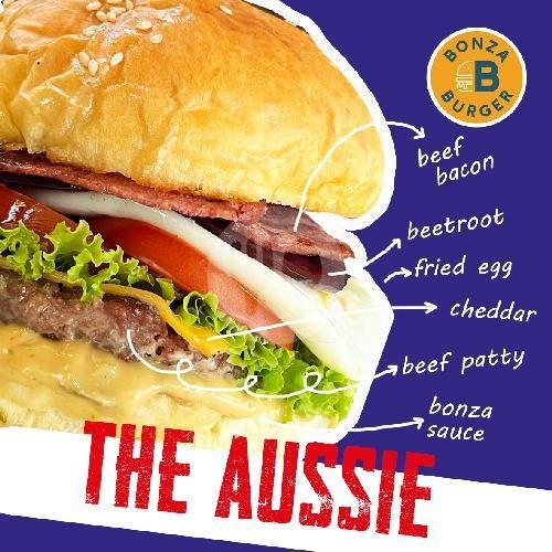 The Aussie Burger menu Bonza Burger, Canggu