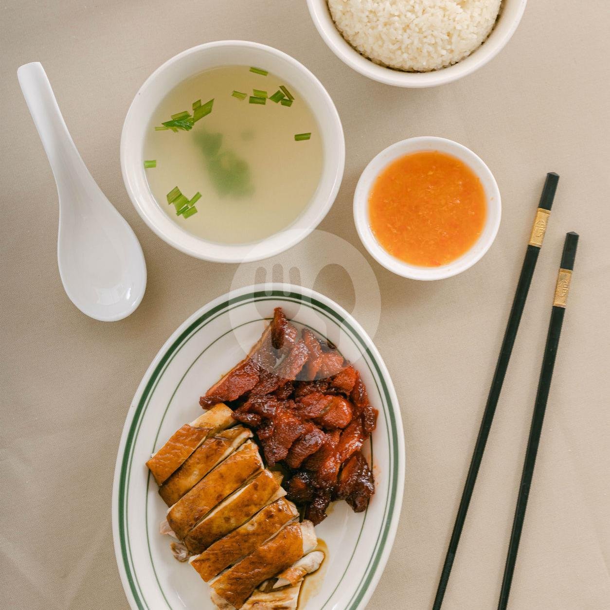 Nasi Ayam Hainan + Charsiu menu Canton Chinese Food, Kerobokan