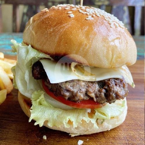 Double Cheese Burger menu Warung Little Bird