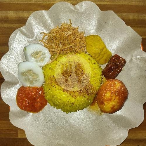 Nasi Kuning Telur Balado 1 extra Nasi menu Nasi Kuning Raya Canggu Ibu Firman, Canggu