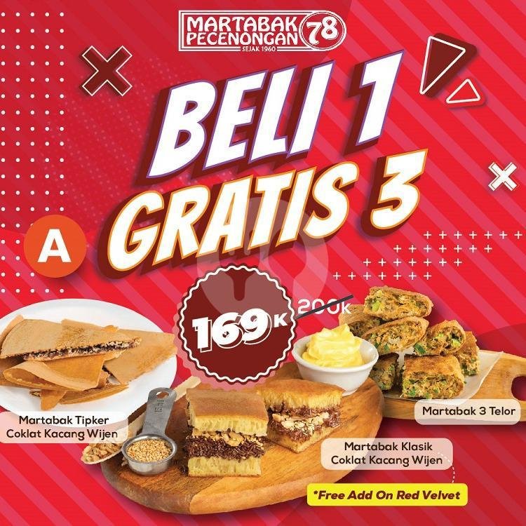 Bayar 1 Dapat 3 Paket A menu Martabak Pecenongan 78, Batu Belig