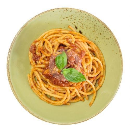 Bucatini all Amatriciana menu La Casetta, Bumbak Dauh