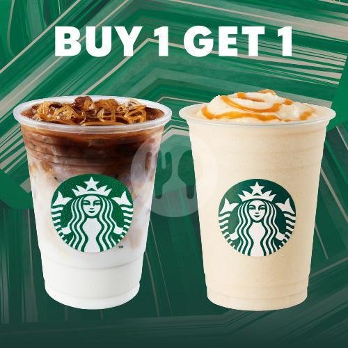 1 Iced Salted Caramel Macchiato + 1 Caramel Cream Frappuccino menu Starbucks, Jimbaran Arcade