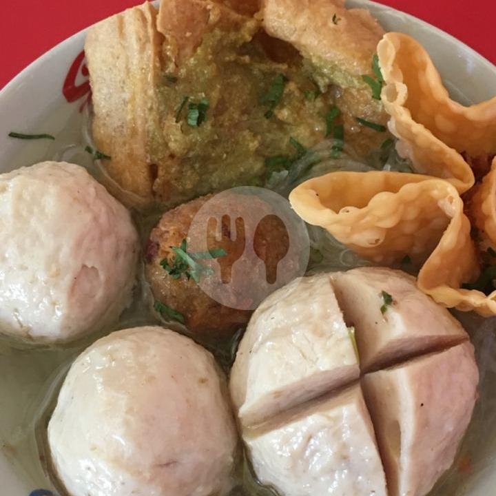 Bakso Ayam Jumbo Komplit menu Bakso Pendowo Malang, Sesetan