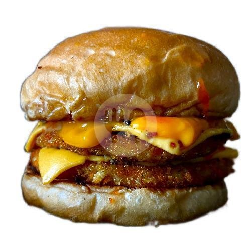 Double Beef Burger menu Takukira Chicken, Jembatan Dasan Agung
