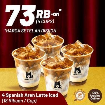 FOURever Spanish Aren Latte cuma 73RB-an menu TOMORO COFFEE, Monang Maning