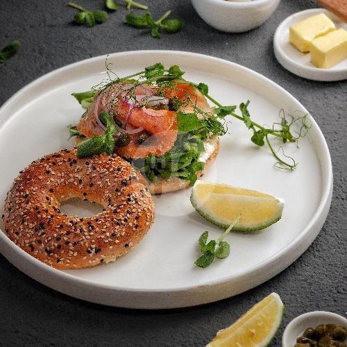 Salmon Bagel With Cream Cheese menu Satu Satu Coffee Company, Canggu