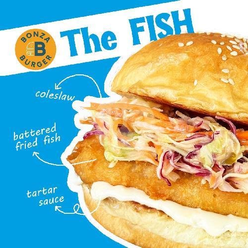 The Fish Burger menu Bonza Burger, Sanur