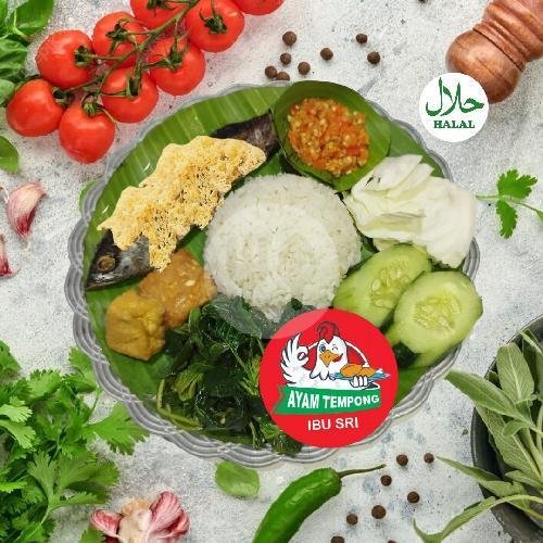 Nasi tempong ikan tongkol Kremes menu Ayam Tempong Ibu Sri, Kuta