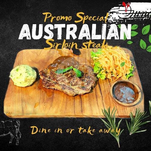 Aussie Sirloin Steak 200gr menu WAROENG GUNG KAK