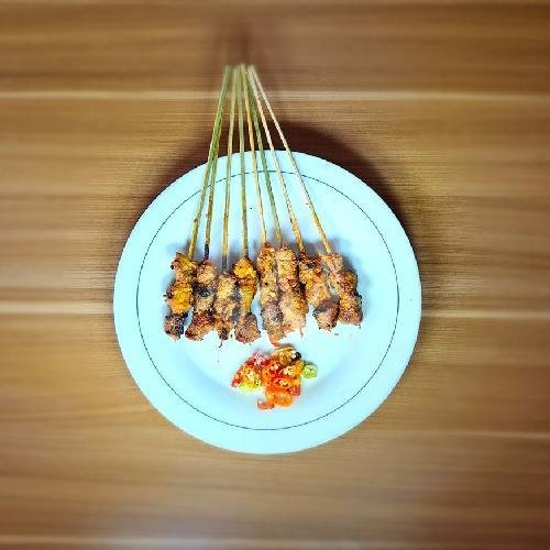 Sate Babi menu Babi Guling Singaraja Beras Merah Rendi, Tukad Pakerisan