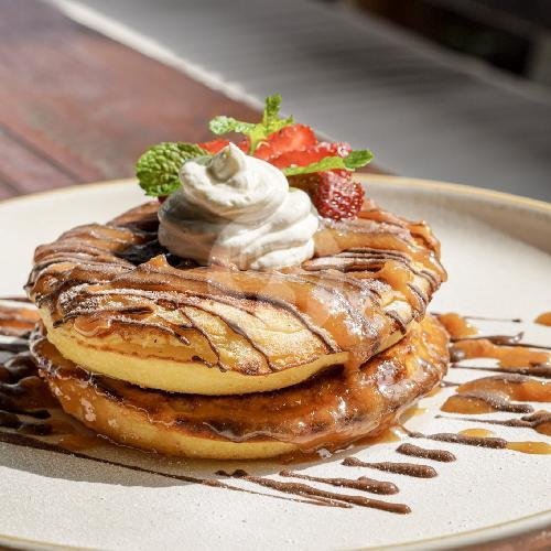 Nutella And Peanut Butter Pancakes menu Garden, Canggu