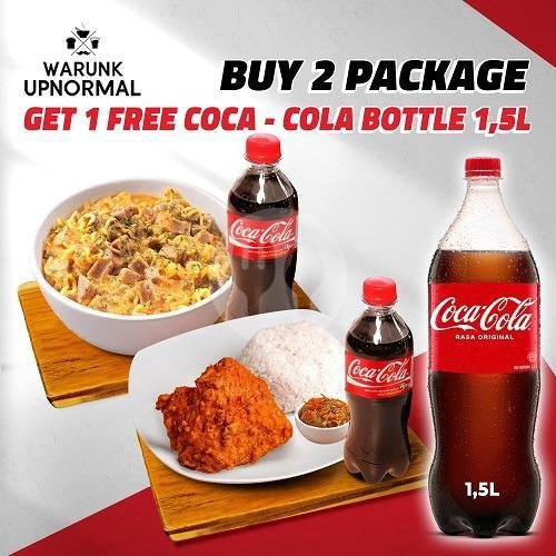 Paket Pembelian 2 Menu Paket Coca Cola Free Coca Cola 1,5 Lt menu Warunk Upnormal, Jimbaran