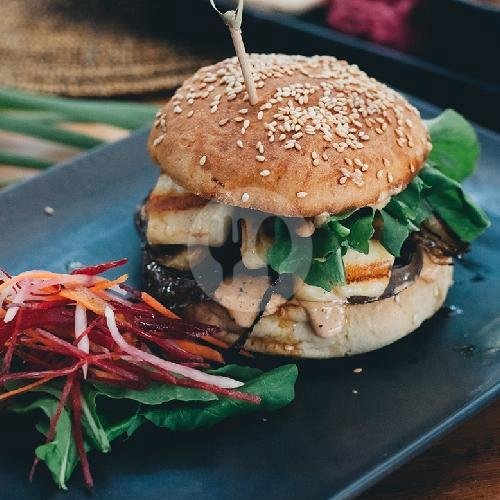 Char Grilled Haloumi Burger menu Cafe Cous Cous, Bumbak