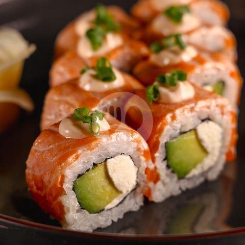 Philadelphia Salmon Aburi Sushi Roll (8 pcs) menu IKA Sushi (Poke Bowl, Salmon, Japanese, Wok), Canggu