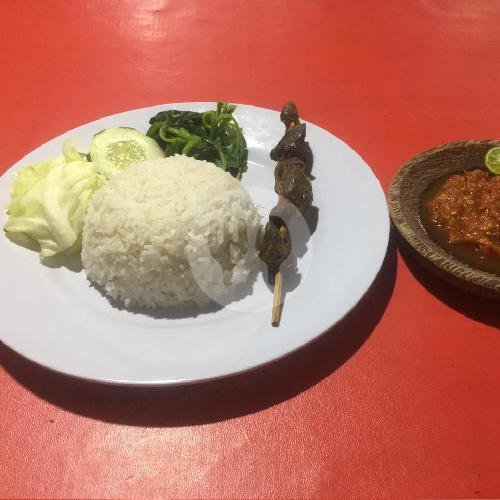 Nasi Tempong Ati Ampla+ Nasi menu Warung Bude Nur, Kerobokan