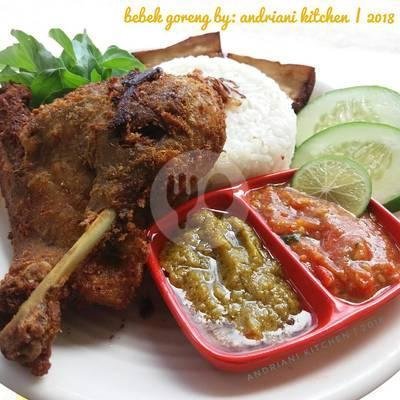 bebek goreng sambal ijo menu Lalapan Sambal Ijo Kedonganan, Jimbaran