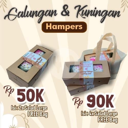 Hampers 4x Salad Large Free Bag + Kartu Ucapan menu Salad Yoo, Waturenggong
