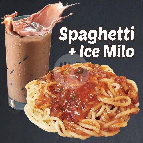 Spaghetti + Ice Milo menu Baljam - Baliku Jamur, Hayam Wuruk