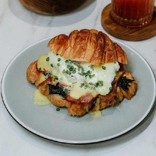 Egg Benny Croissant menu PRESSED CAFE AND MYLK (Breakfast, Lunch, Dinner), Babakan, Canggu