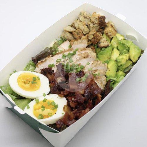 Chicken Bacon Salad Box menu Tender Leaf Canteen Healthy, Salad, Soup, Yogurt