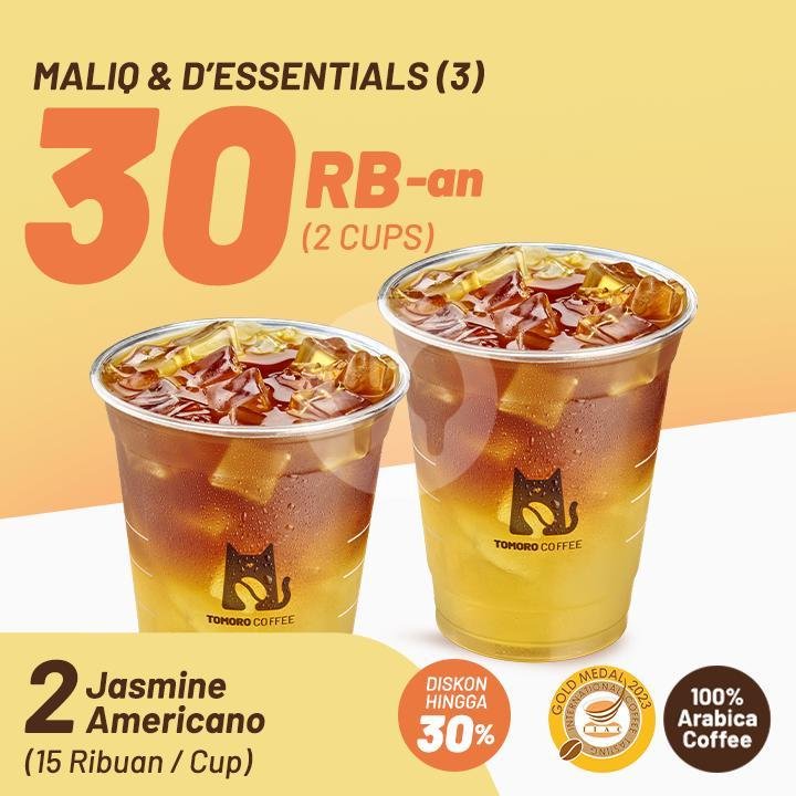 Jasmine Americano x Maliq & D'Essentials menu TOMORO COFFEE, Epicentrum Mataram