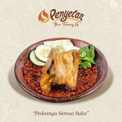 Ayam Kampung Dada Penyet menu Penyetan Ibu Fenny G, Cakranegara