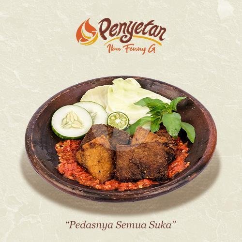 Empal Penyet menu Penyetan Ibu Fenny G, Cakranegara