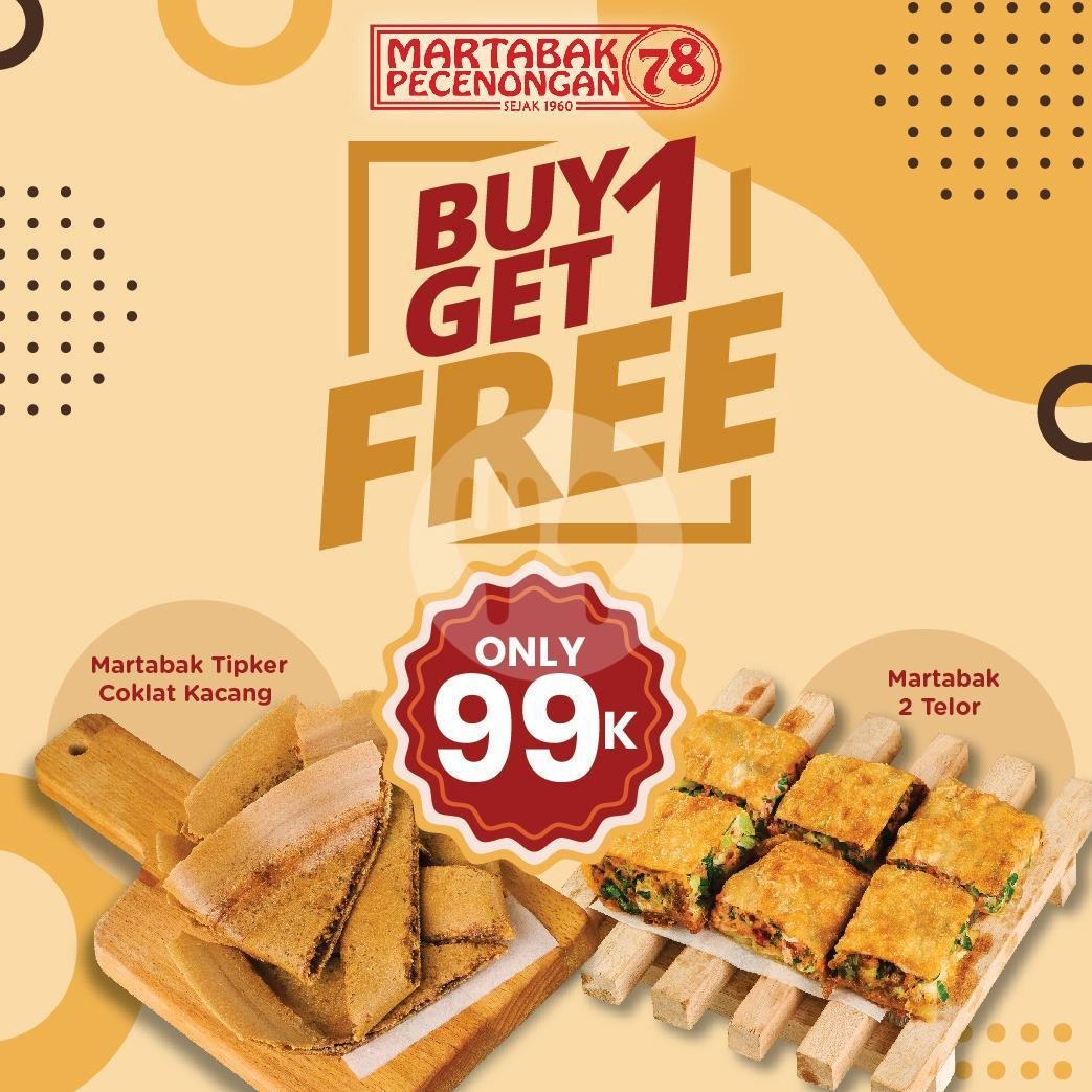 B1G1 Martabak Tipker Coklat Kacang + Martabak 2 Telor menu Martabak Pecenongan 78, Batu Belig