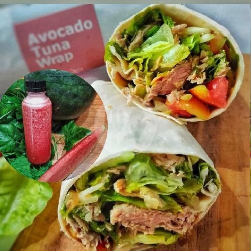 Combo Deal!! 1x Tuna Avocado Wrap (L) + 1 Watermelon Juice menu Healthy Neighbours