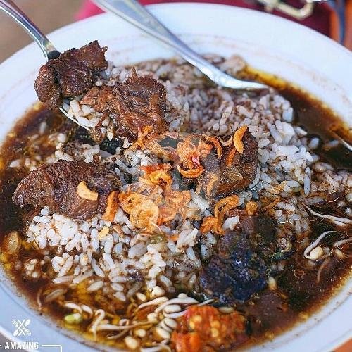 Rawon Biasa + Nasi menu Nasi Rawon dan Nasi Jagung 86, Senggol Nusantara