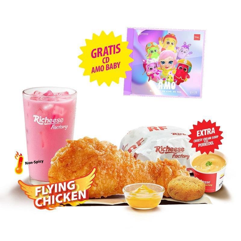 Combo 1 CD Amo Baby Flying Chicken menu Richeese Factory, Mataram Mall