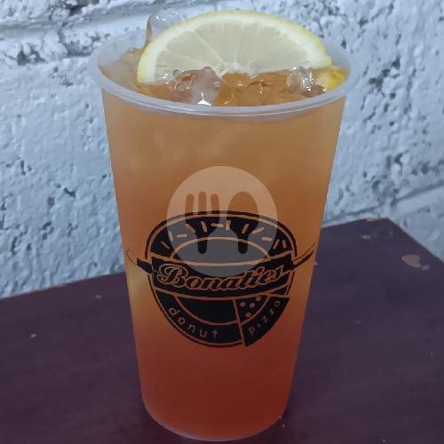 Lemon tea 16oz menu Bonaties Donut and Pizza, Tangkuban Perahu
