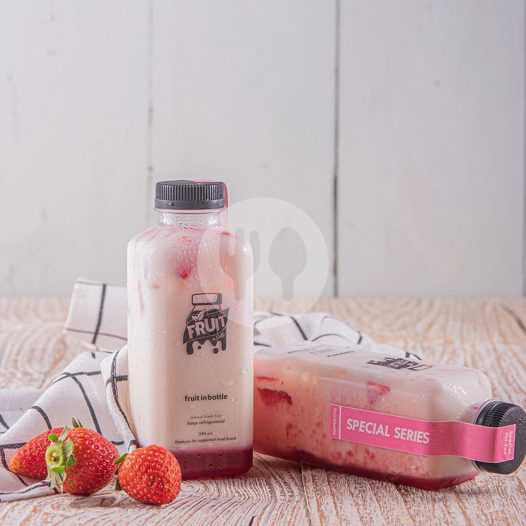 Korean Strawberry Milk 250Ml menu Fruit In Bottle Jus, Nangka Utara