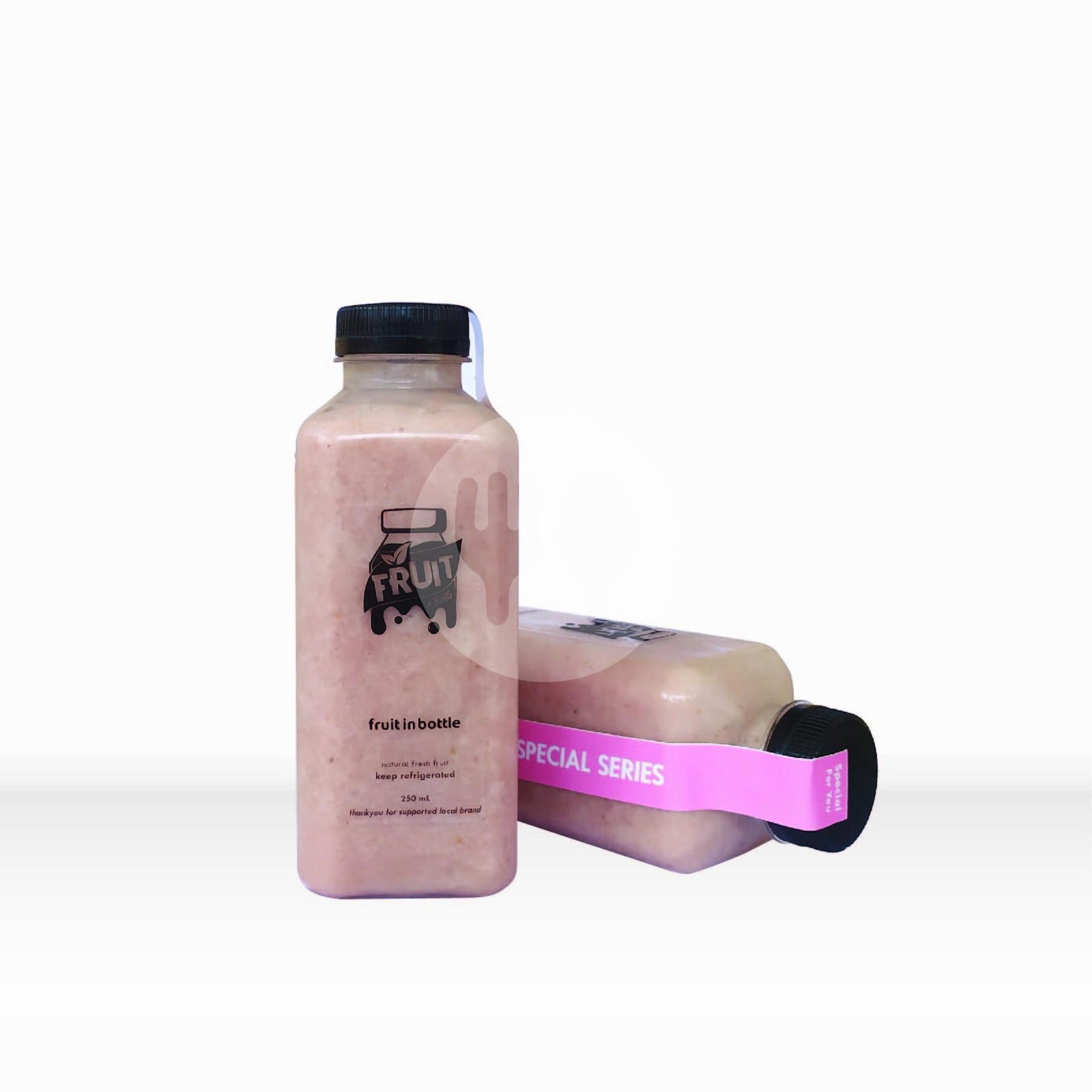 Banana Strawberry Smoothies 250Ml menu Fruit In Bottle Jus, Nangka Utara