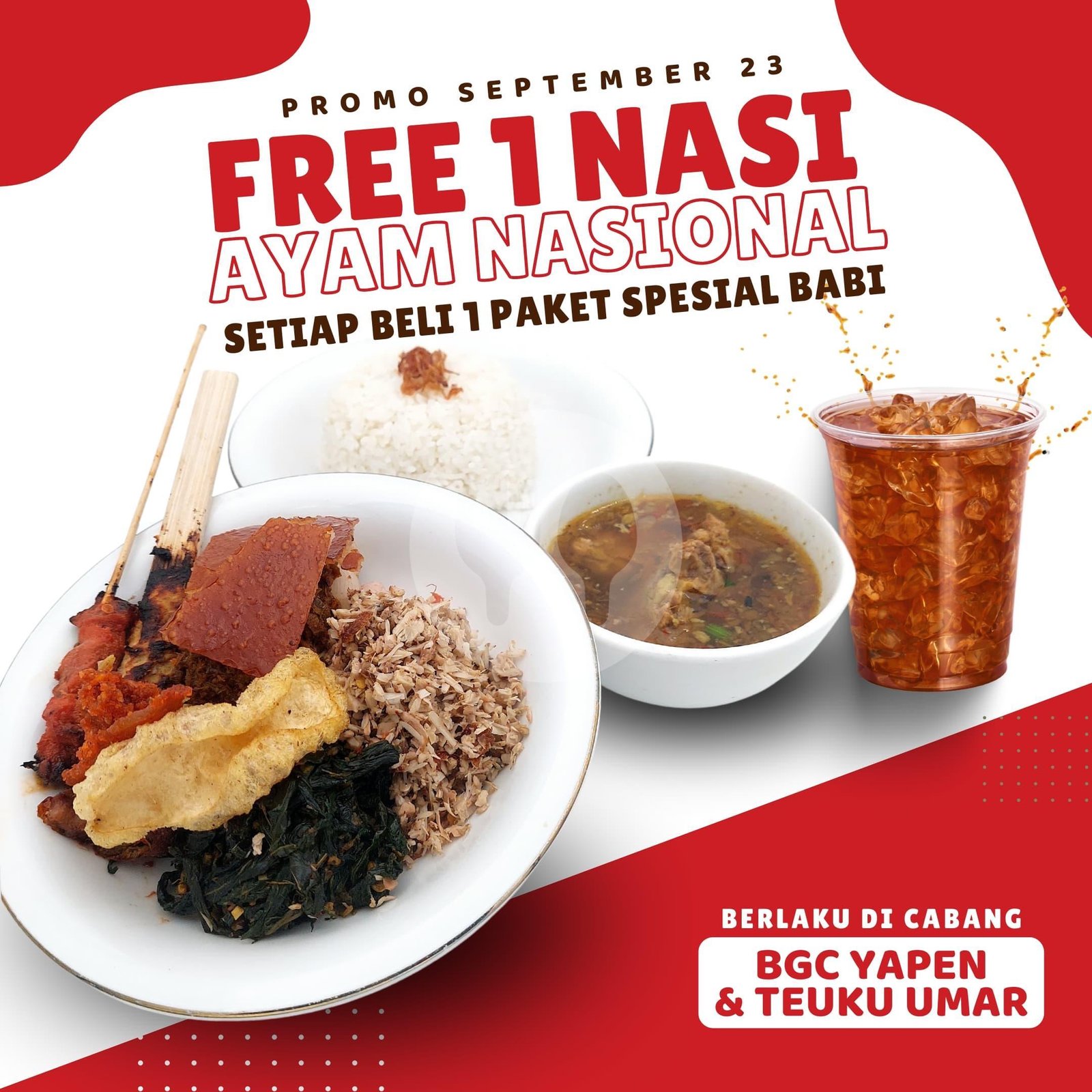 Promo NOVEMBER BELI 1 GRATIS 1 (Spesial GoFood) menu Babi Guling Candra, Teuku Umar