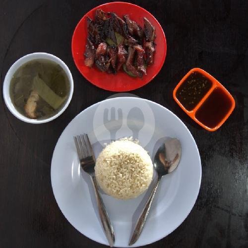 Nasi Putih Chasio Madu / Garing menu Cha Sio Pui Ahui