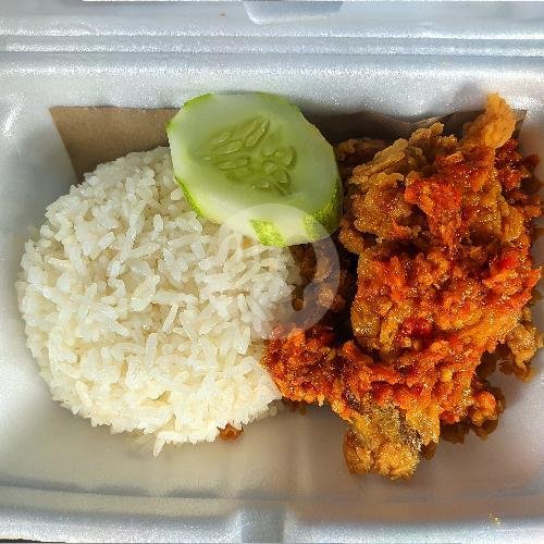 PAKET AYAM GEPREK + ES TEH menu Mr. Taky Tahu & Ayam Crispy, Gunung Krakatau