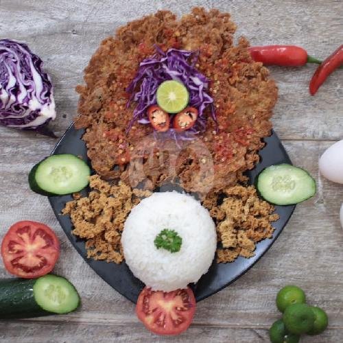 Nasi -TELUR BEBEK- Geprek AMBYARRR menu Nasi Bebek Pedas Koh Momon