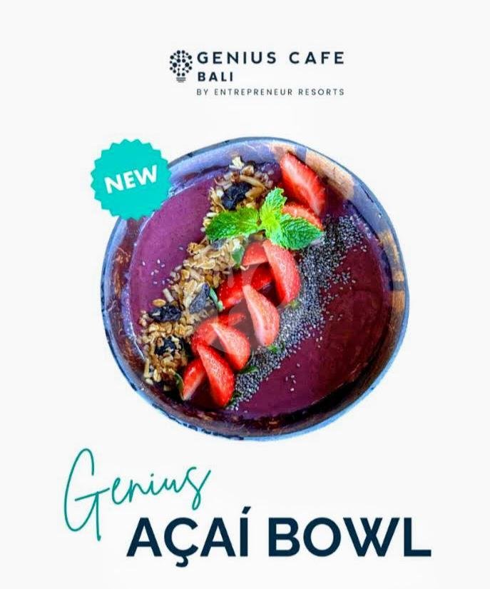 Genius Acai Bowl menu Genius Cafe Entrepreneur Beach Club